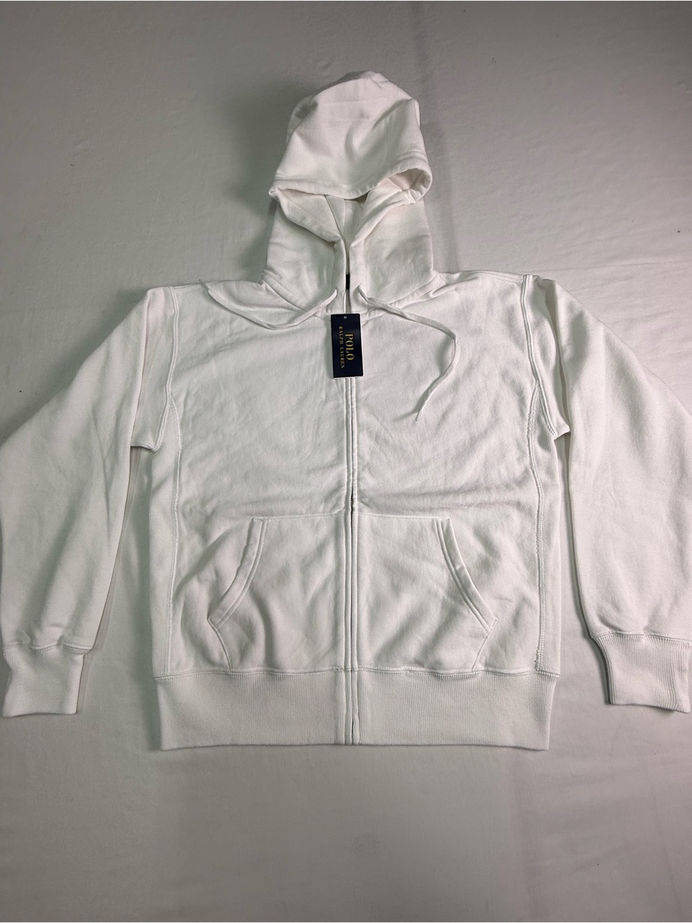 NEW Polo Ralph Lauren Womens Full Zip Custom Hoodie White Size Medium
